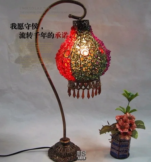 

Imitation crystal multicolour plastic table lamp rustic acrylic bed-lighting