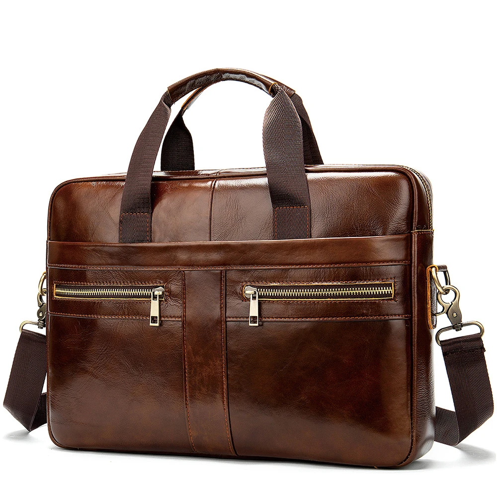 

Man Handbag Genuine Cow Leather Crossbody Shoulder Bag Business Briefcase Package Satchels Travel Leather Hand Bags High Quality