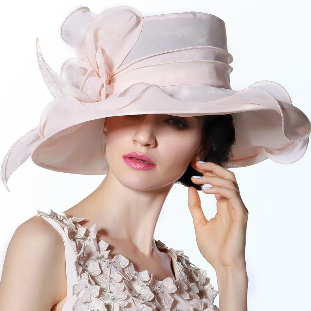 Women Ladies Organza Hat Derby Church Wedding Beach Cocktail Evening
