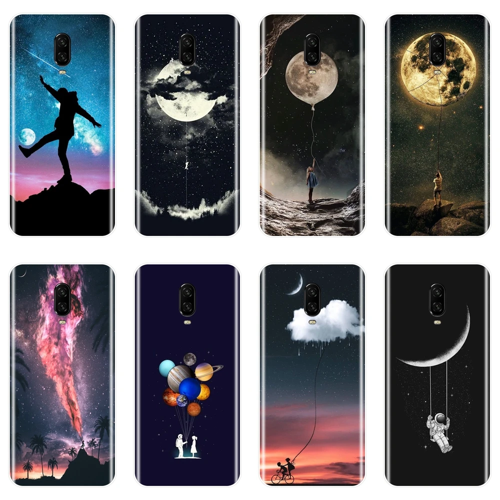 

Soft Silicone Phone Case For OnePlus 6 6T 5 5T 3 3T Star Moon Space Astronaut Funny Cool Back Cover For One Plus 3 3T 5 5T 6 6T