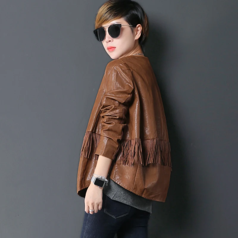 Veste D'o Printemps Black Biker 2017 Mode Cuir Occasionnel En Nouveau Court Femmes brown De Yyj123 Pu cou Gland Jaqueta Couro Vestes t8Hw5Hq