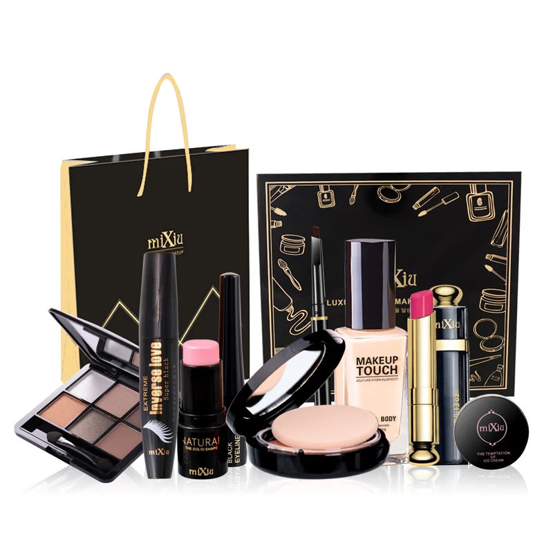 

9 PCS Makeup Set Gift Make-up Set Of Cosmetics Kit Maquiagem Make Up Kit Facial Concealer Powder Eyeshadow Lipstick Eyeliner Set