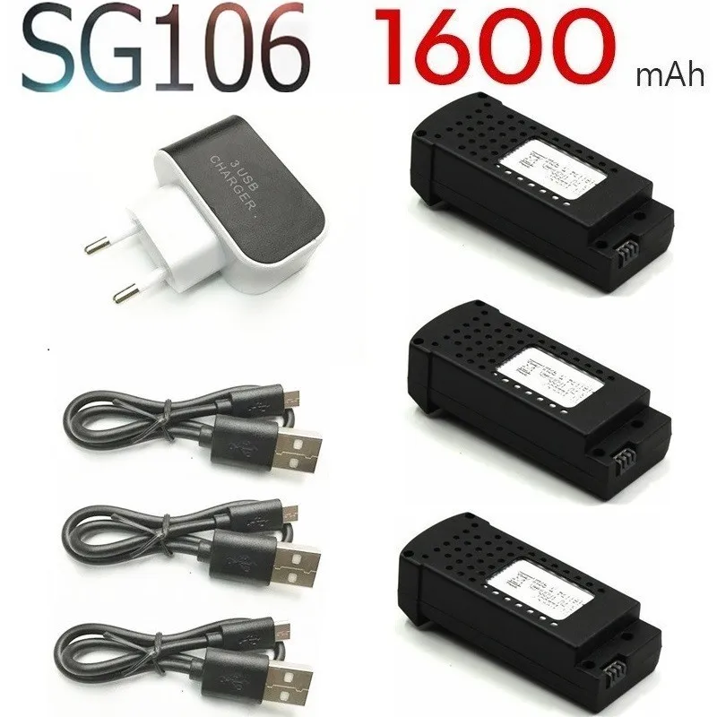 Комплекты оригинального дрона для зарядного устройства SG106 1600mAh 3 7 V Lipo с