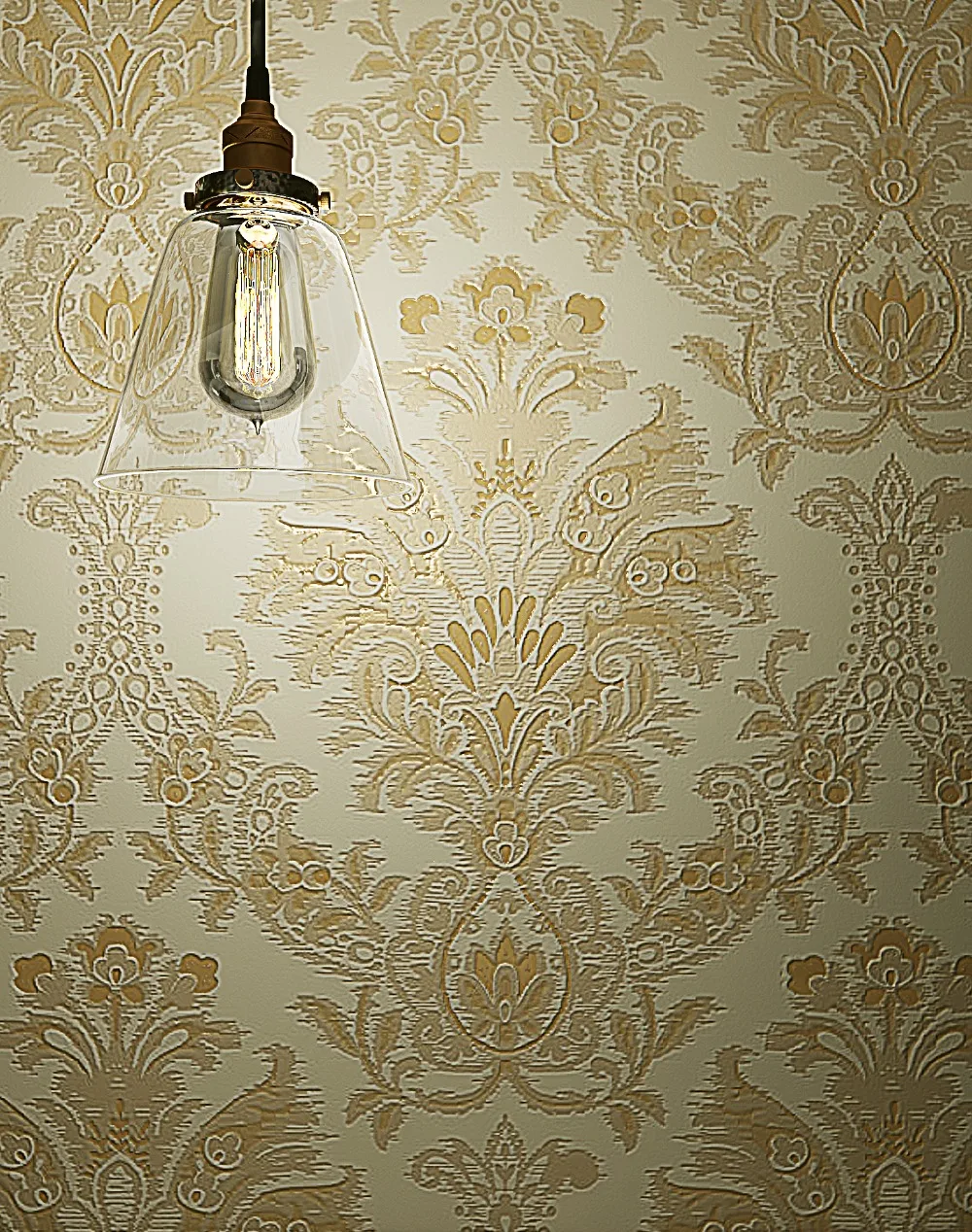 ヨーロッパスタイルベージュベルベットフロッキングダマスク壁紙 Damask Wallpaper Style Wallpaperdamask Flock Wallpaper Aliexpress