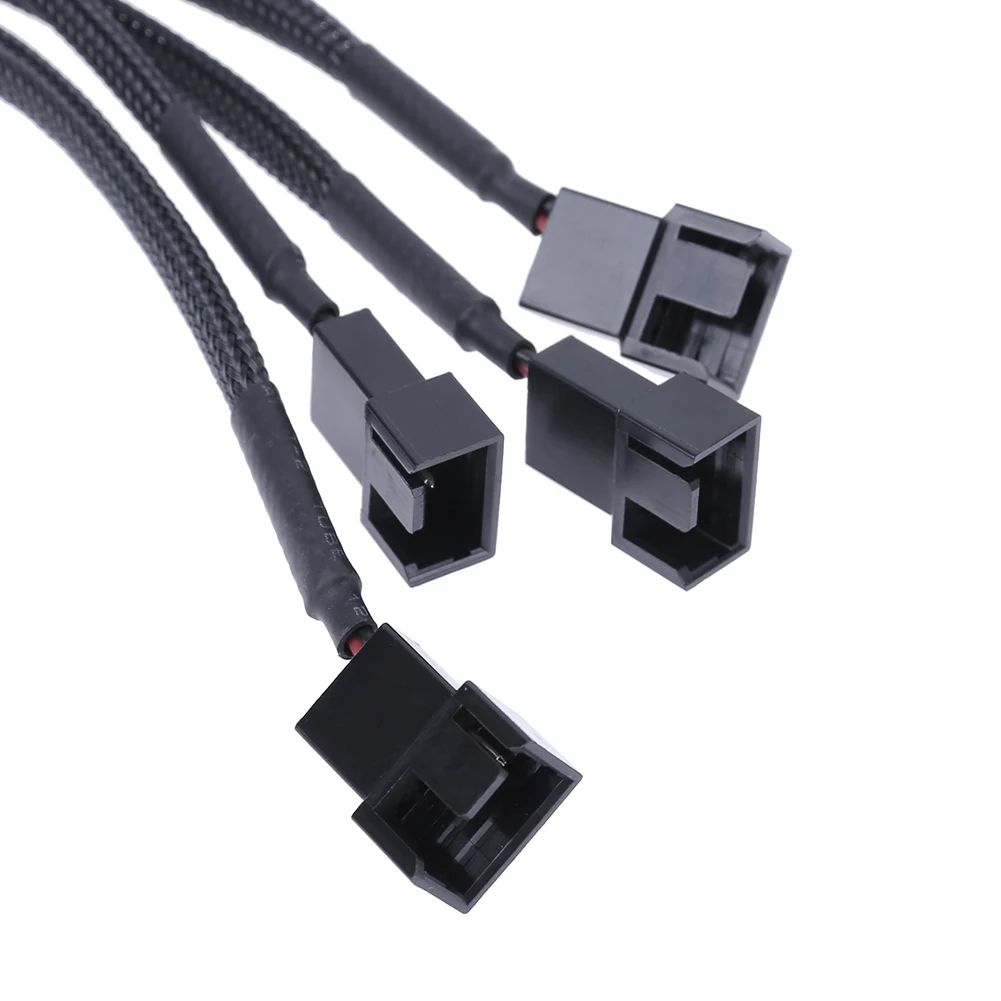 Fan Cable Splitter Power Cable 12V 27cm 4pin IDE Molex To 4-Port 3Pin/4Pin Cooler Cooling Fan Splitter Power For Computer