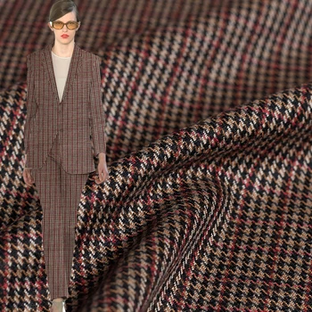 

Pearlsilk Houndstooth Worsted Wool Smooth and Soft garment materials Autumn Jacket Pants DIY clothes fabrics Freeshipping