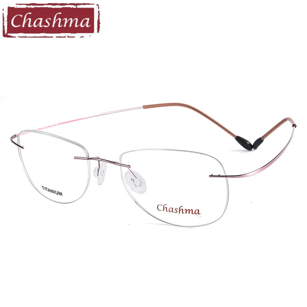 Брендовые женские и мужские титановые очки без оправы Chashma легкие модные для