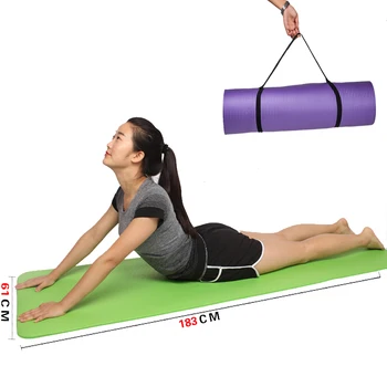 

183*61cm High Density NBR Yoga Mat thicked 10MM Fitness Non-slip Exercise Mats Fit Gym Home Training Supplies