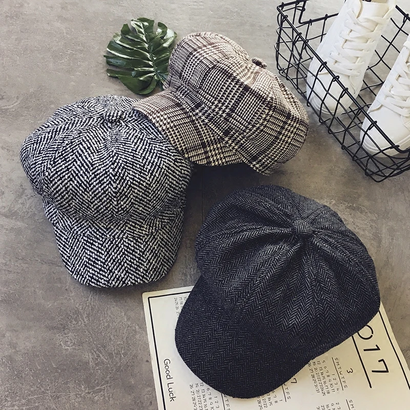 

Plaid Visor Hat Women 2018 Spring New Hot Fashion Female Casual Classic Basic Vintage Visors Hats Caps