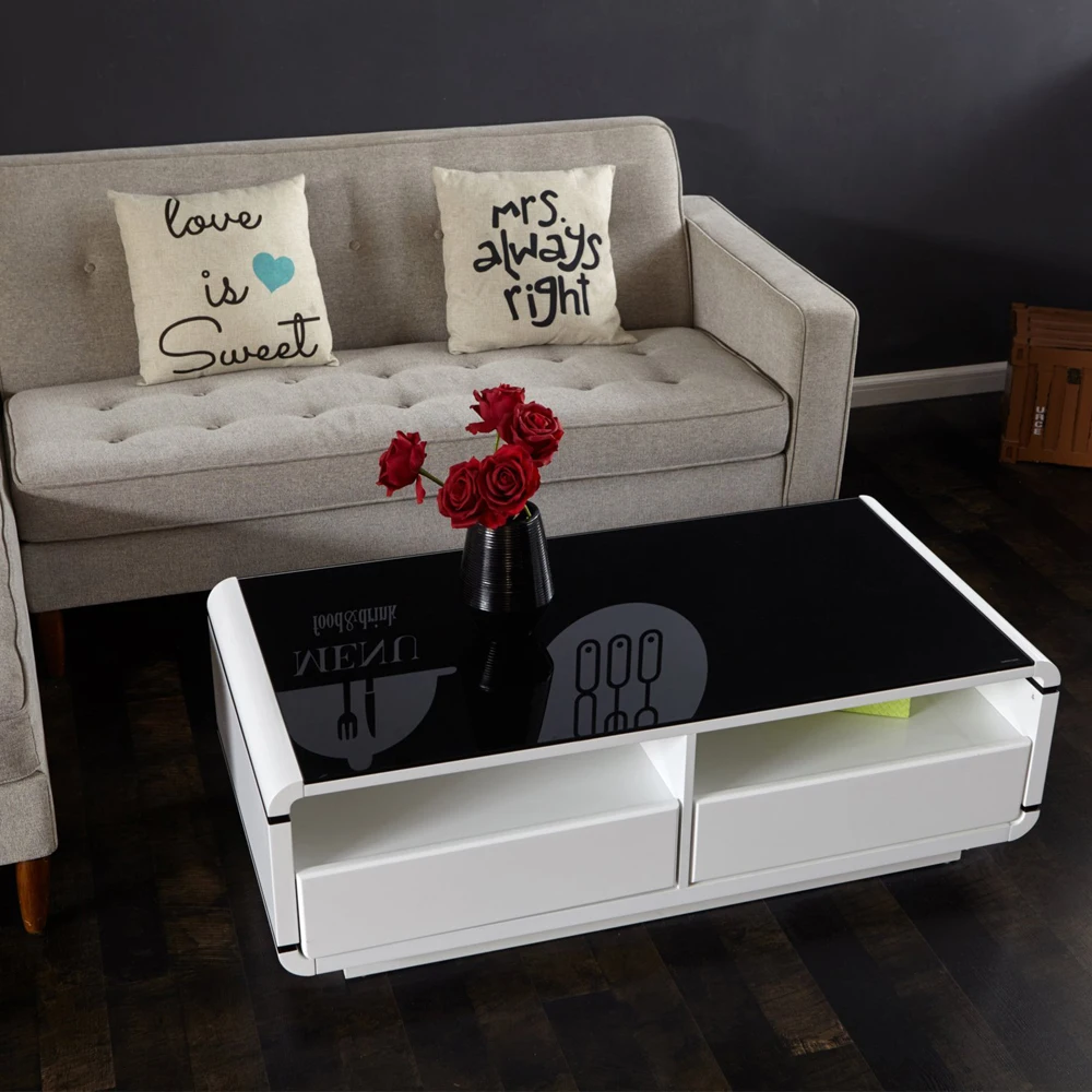 

Aingoo Modern TV Stand White and Black Coffee Table Living Room Furniture Modern Stand Table is perfect for any kind of TV