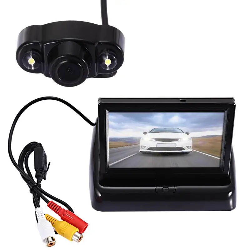 

3inch Car Back Reverse Camera TFT Screen Ultra Thin Folding Desktop Car Monitor with 2 LED Night Vision Camera Wide Angle Hot