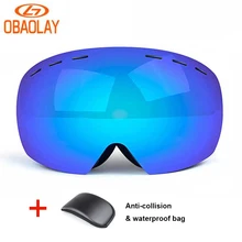 OBAOLAY двойные линзы противотуманные лыжные очки UV400 лыжные очки зимнее уличное спортивное оборудование для сноуборда