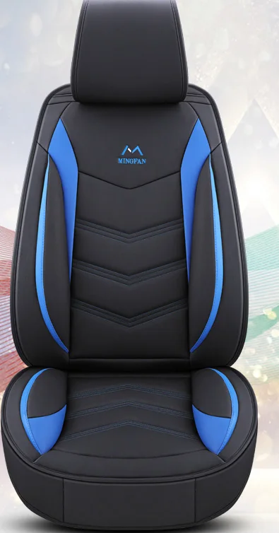 black-blue front Абсолютно новая подушка для сиденья автомобиля, приятная на ощупь, универсальная, супер-волоконная, тонкая, искусственная кожа, подседельная подушка, чемодан - Название цвета: black-blue front