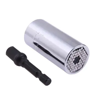 

2Pcs/set Universal Torque Wrench Head Set Socket Sleeve Socket Wrench 7-19mm Power Drill Ratchet Bushing Spanner Hand Tool