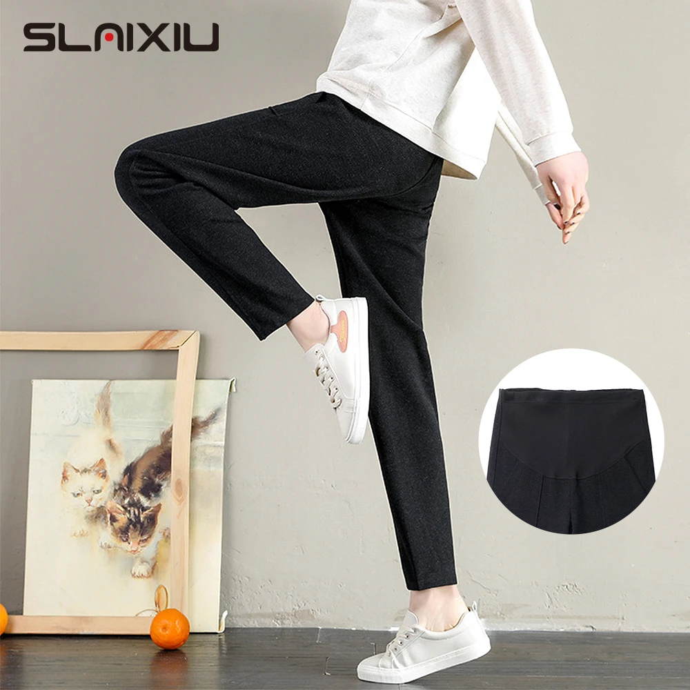 

Autumn and winter Pregnant Loose stretch women's casual pants Casual Pants Pregnancy Clothes Thick plush Plue Size M-5XL