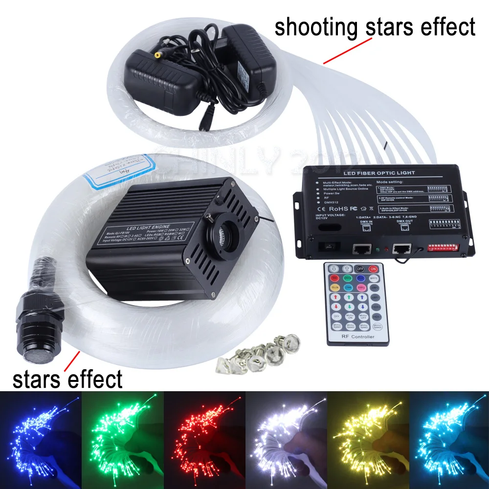 Led Fiber Optic Star Ceiling Lights Kit 150pcs 200pcs 0 75mm 2m
