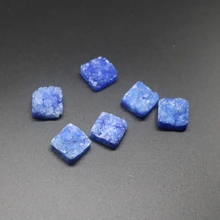 16 мм Натуральная голубая Друза бусины из драгоценного камня, Новое поступление квадратные драгоценные камни камень для женщин ювелирные изделия изготовление поставщиков ремесло DIY ожерелье