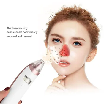 

Facial cleansing Portable USB Micro LED Screen Display Blackhead Remover Grease Pore Beautifying Instrument Replaceable Head