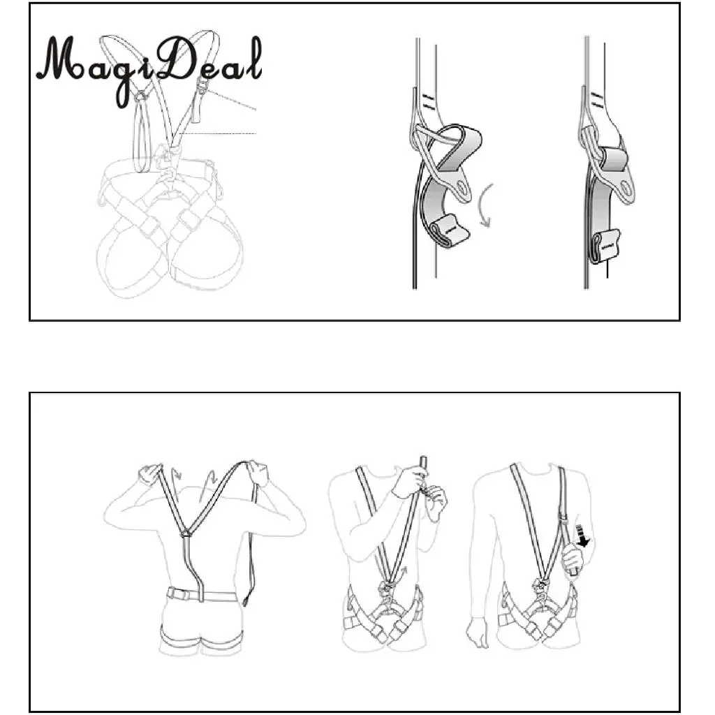 Rock Climbing Chest Ascender Shoulder Strap Adjustable Safety Harness Sling Tree Arborist Caving Mountaineering Equipment