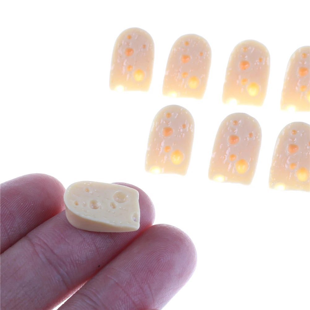10 шт./лот DIY мини милые 3D моделирование сыра смолы миниатюрные продукты питания