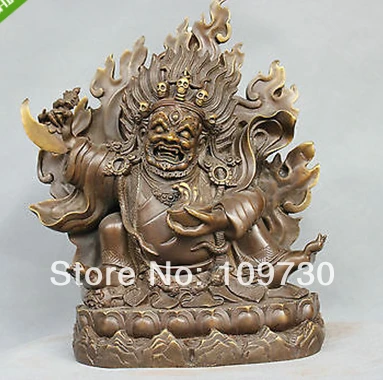 

bir 001138 12'' China Tibet Bronze Vajrapani Mahakala Buddha Statue