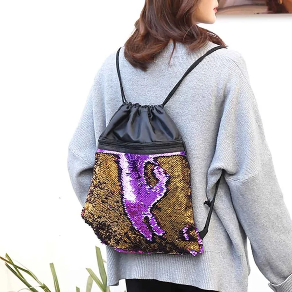 Сумки для женщин 2019 кожаные сумки женские новые горячие пляжные сумки уличная сумка для фитнеса с блестками с карманом с завязками рюкзаки @