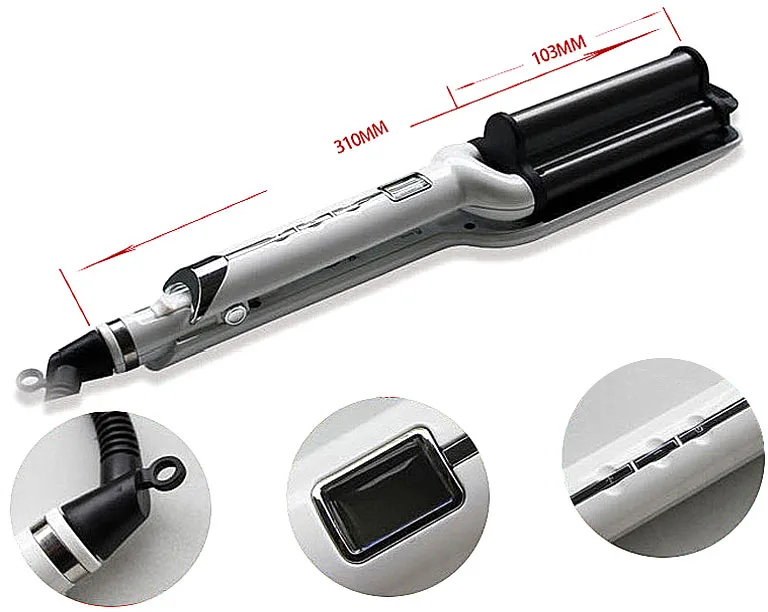 High Quality Triple Barrel Wave Curlers Hair Curlers Wave Spring Ceramic Curling Iron brazilian body wave Big deep wave Curler (2)