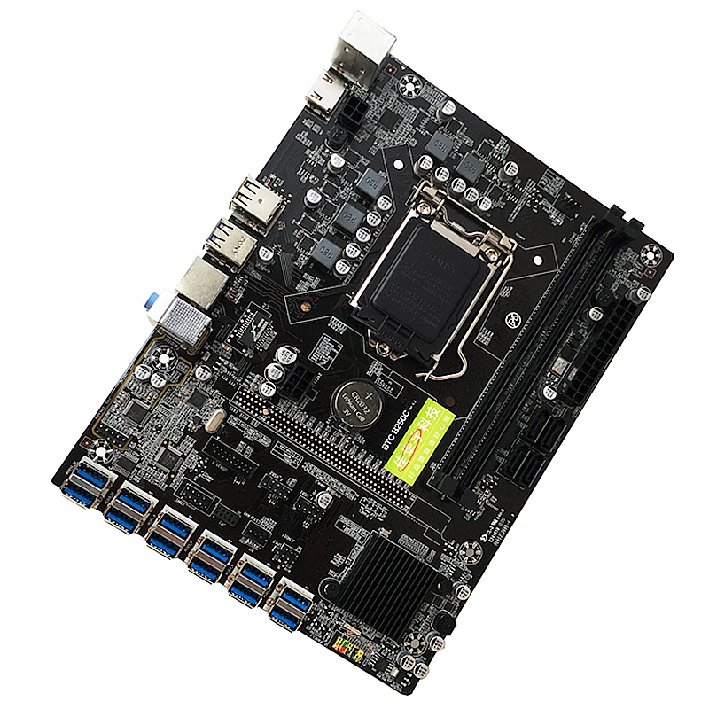 

230*175mm USB3.0 To PCIE 1X 12 Graphics Cards Mining Motherboard 2*DDR4 B250 Motherboard For Inter LGA 1151 Socket Systemboard