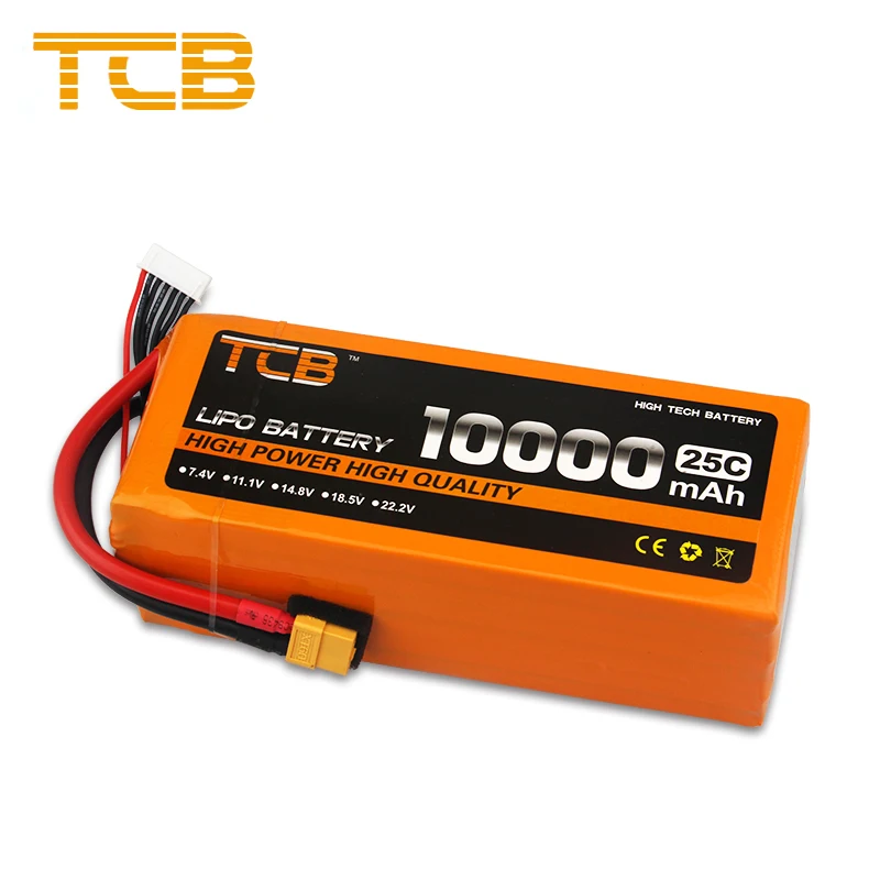

TCB RC Lipo Battery 6S 22.2V 10000mAh 25C For Drone RC Helicopter Airplane Quadrotor Car FPV High Rate RC Battery LiPo