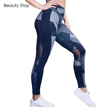 

Beauty Stay Women Leggings Slim High Waist Elasticity Leggings Ninth Push Up Digital Printing Black Pants Sexy Leggings