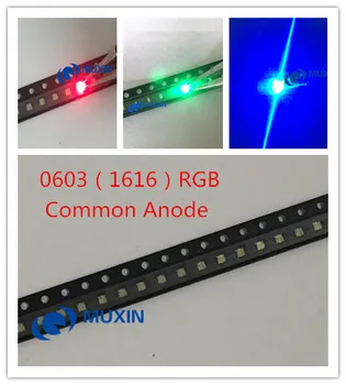 

100pcs 0603 (1616) RGB LED Common Anode Tricolor Red Green Blue 0606 Surface Mount Chip SMD SMT LED Light Emitting Diode Lamp