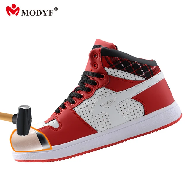Modyf Men spring steel toe safety shoes hiking boots high top