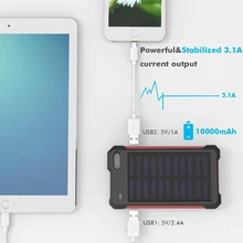Новинка 20000 мАч солнечная батарея Портативное зарядное устройство двойной USB внешний аккумулятор длительный большой емкости для мобильного телефона солнечный