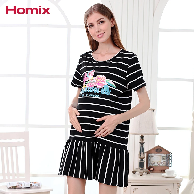 

Summer Short Sleeve Stripe Maternity Dress Pregnancy Clothes Pegnant Women Clothing Long Tees Tops T-shirts Plus Size