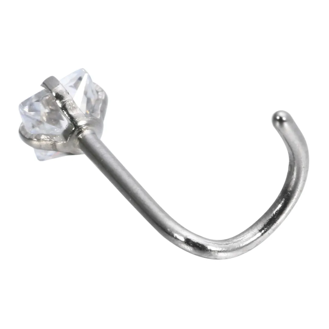 4pcs/lot Crystal Twisted Screw Nose Ring Surgical Steel Nose Studs Geometric Piercing For Women Nose Stud Ring Body Jewelry