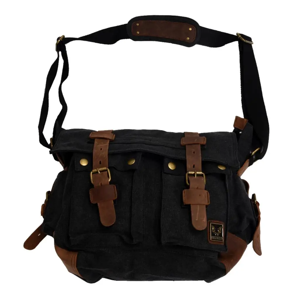 Мужская сумка, винтажная холщовая кожаная школьная военная сумка на плечо, сумка-мессенджер, сумка через плечо, сумка-портфель, 7 цветов