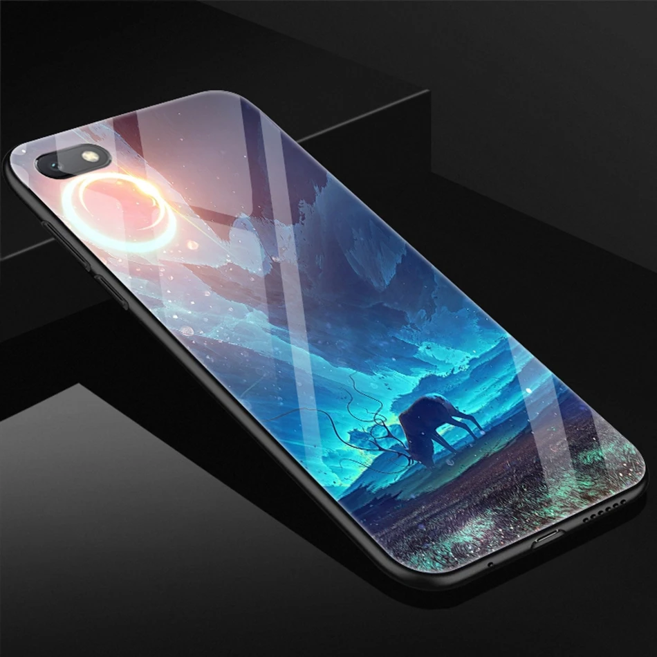 Tempered Glass Back Cover for Xiaomi Redmi A6 Cases Space Patterned Phone Case for Xiaomi Mi A1 RedMi Note 5 Pro 4X 5 Plus Coque (9)