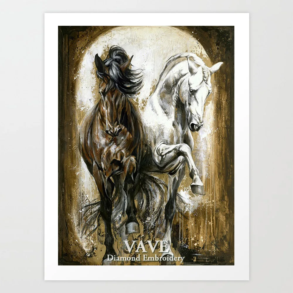 

VAVE Diamond Painting Full Square Couple Horse Picture of Rhinestone 5D DIY Diamond Cross Stitch Mosaic Diamond Embroidery Sale