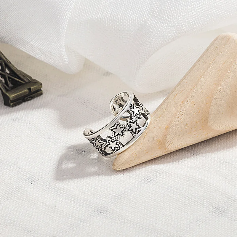 Silvology, 925 пробы, серебряное кольцо с пентаграммой, старинное, ажурная текстура, кольца дружбы для женщин, для фестиваля, хорошее ювелирное изделие