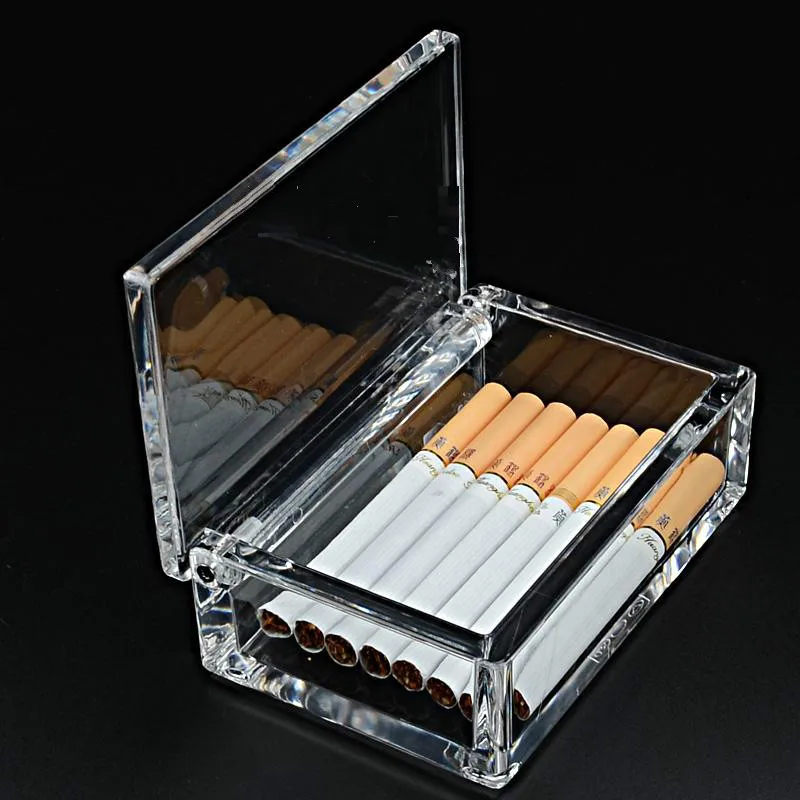 Высококачественных акриловых сигарет, 20 сигарет для курения, прозрачная пластиковая коробка для мужчин