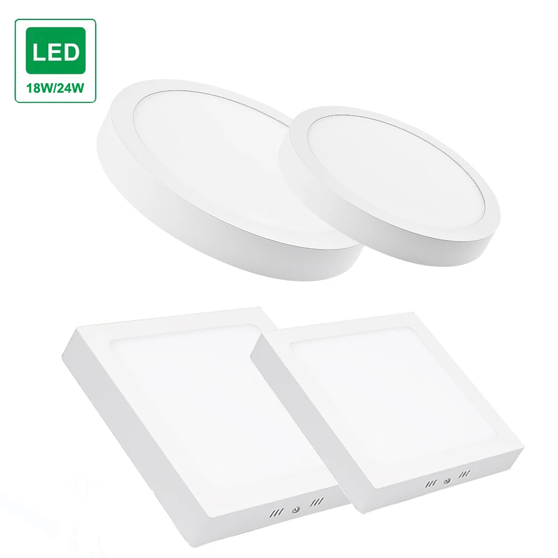 

LED Surface Mounted Ceiling Light 18W 24W Panel Lamp AC85-265V Round Square Ceiling Lamp Cold White Indoor Lighting for Home