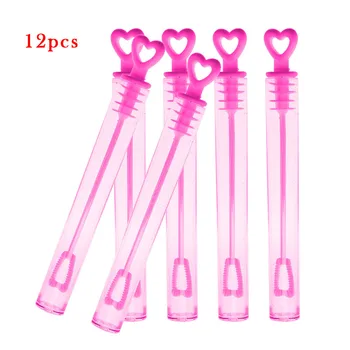 

12Pcs Hot Pink love Heart Empty Bubble Soap Bottles Home Wedding Birthday Party Decorations Outdoor Fun Bubble Toy