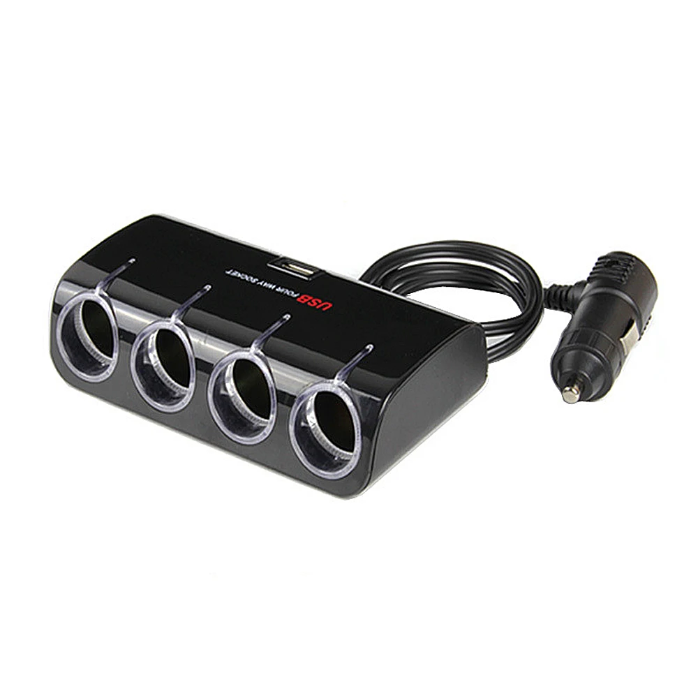 12 V-24 V розетка для автомобильного прикуривателя сплиттер светодиодный USB Зарядное устройство адаптер 3.1A 100W обнаружения для телефона MP3 DVR