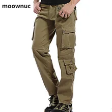 Зимние мужские повседневные брюки карго из хлопка, мужские длинные брюки, утепленные брюки с несколькими карманами, Мужская одежда, большие размеры 28-40