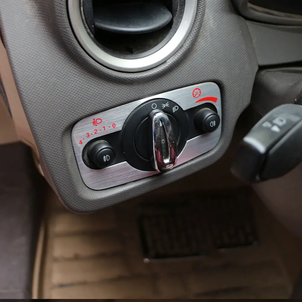 Carmilla Автомобильные фары из нержавеющей стали, настраиваемая панель, ручка переключателя, наклейка с блестками для автомобиля Ford Fiesta Ecosport 2012 2013