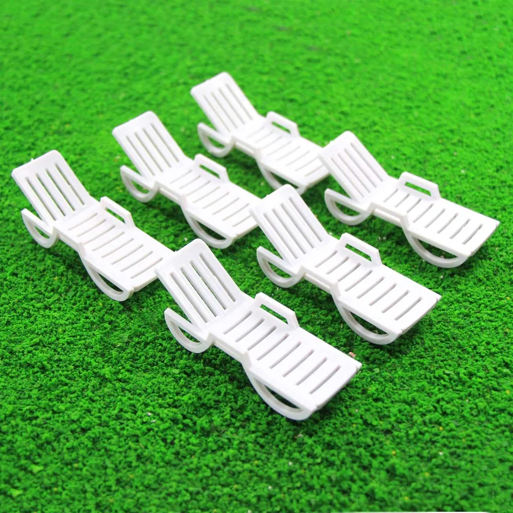 

12pcs Model Train Railway Layout 1:25 1:50 1:75 1:100 Sun Loungers Beach Chairs Settee G OO TT Scale TYS15 Plastic Model Beaches