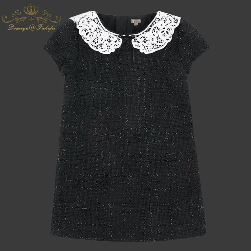 

Girls Dresses 2018 New Autumn Black Dresses Brand Kids Princess Dress Cute Lace Collar Design for Girls 2-10Y Children Clothes