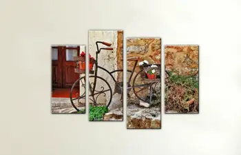 

2017 Unframed Canvas Beautiful Bicycle Scenery Print Painting Home Decoration