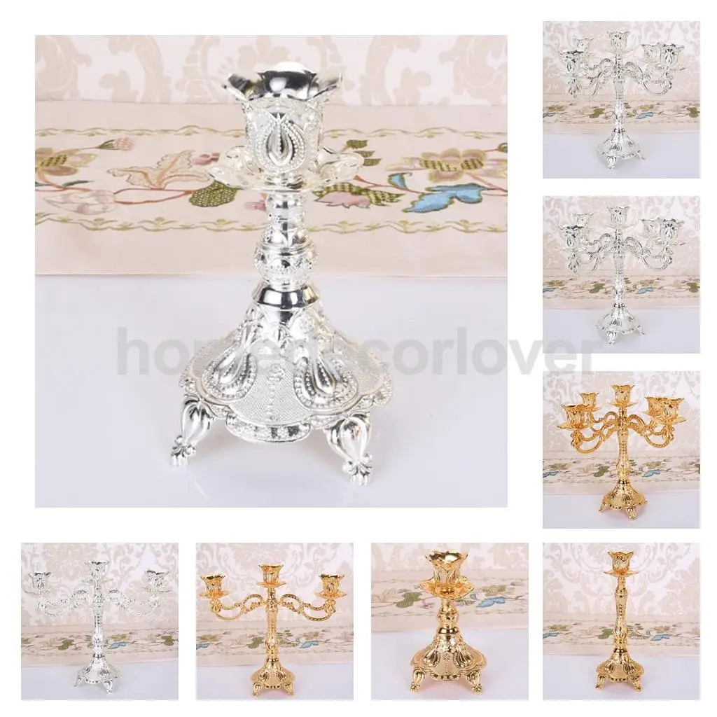 Antique Metal Vintage Tea Light Candle Holder Candlestick Wedding Home Church Table Dining Decoration Ornament	