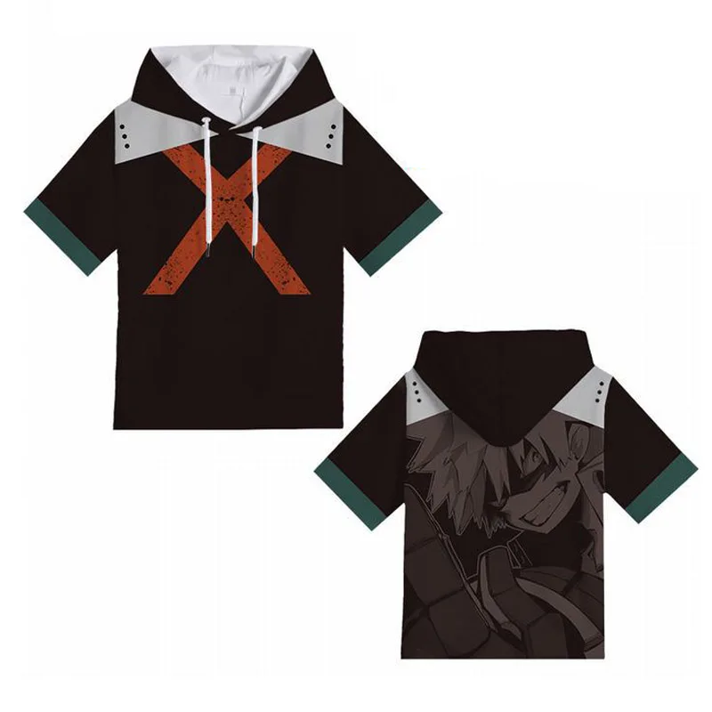 Cosroad Boku No My Hero Academia Cosplay Hoodie Todoroki Shoto Midoriya Izuku Costumes Men Women Short Sleeve Summer T-shirts 1 (11)